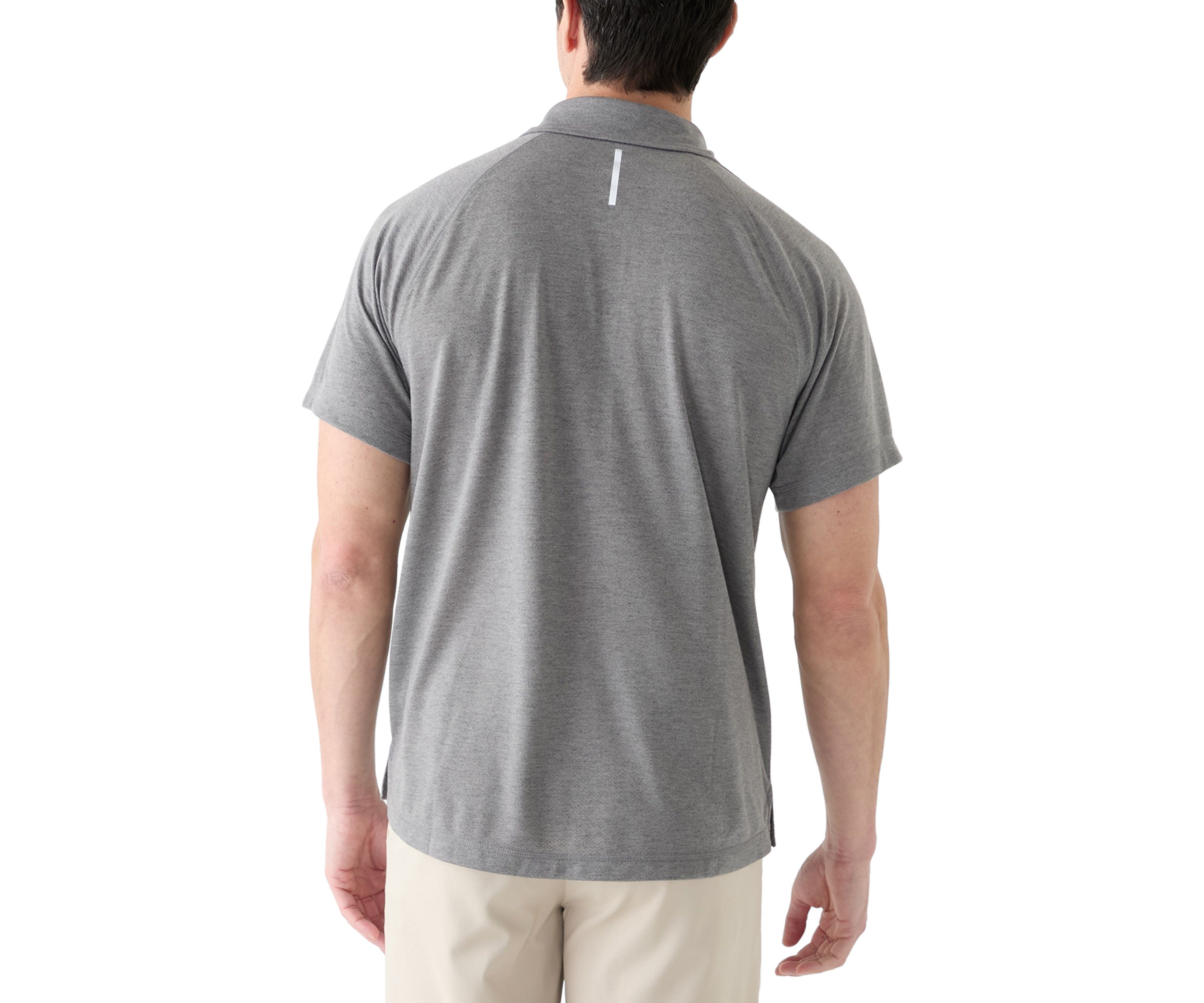 Mens Textured Raglan Polo Shirt 