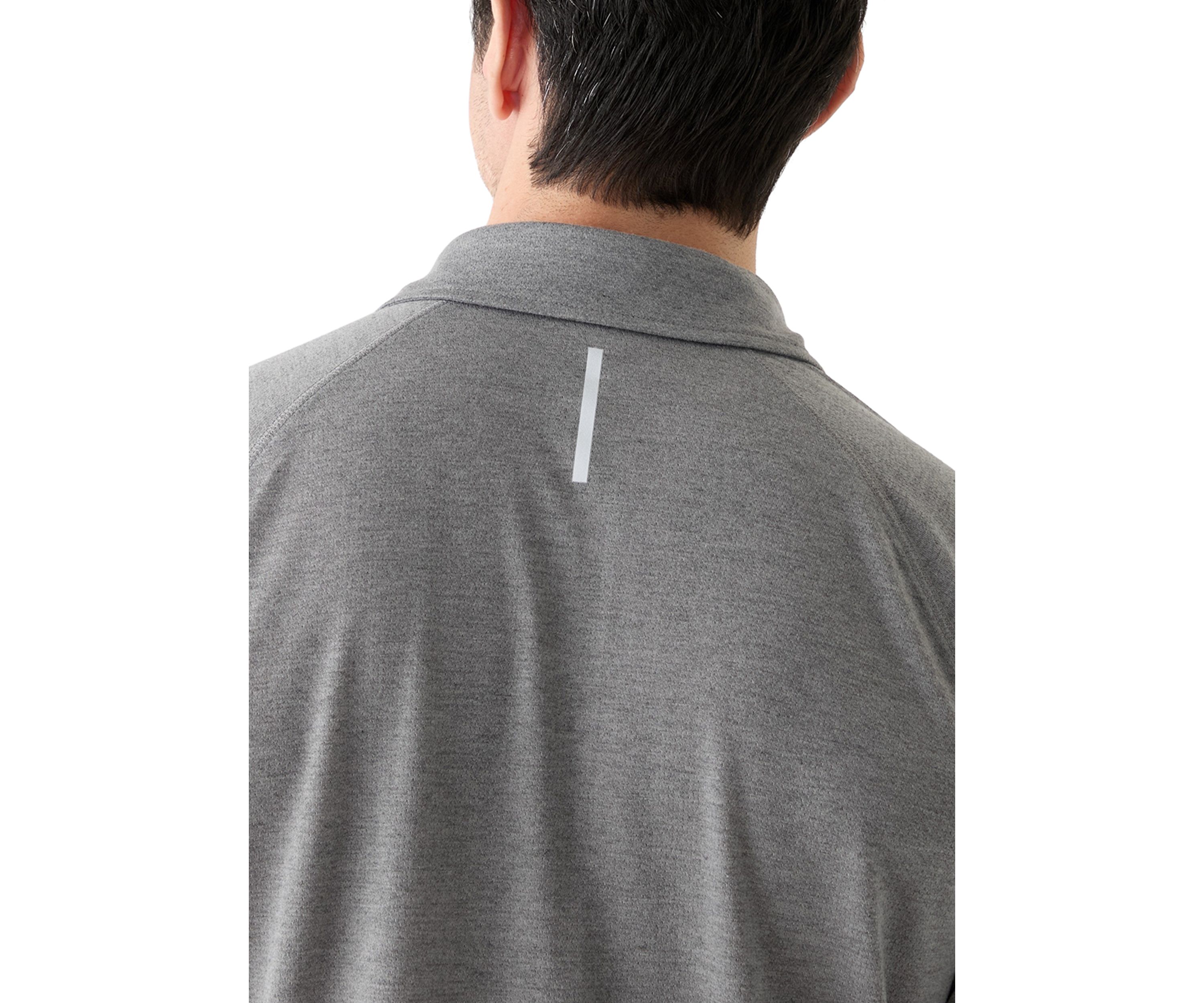Mens Textured Raglan Polo Shirt 
