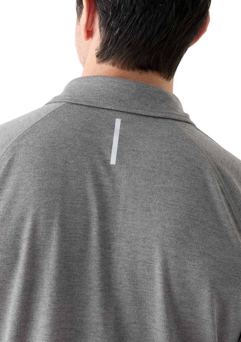 Mens Textured Raglan Polo Shirt 