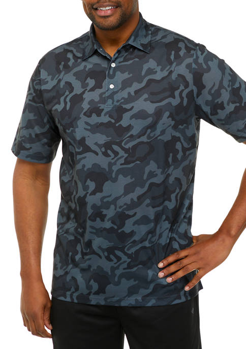ZELOS Big & Tall Brushed Printed Polo