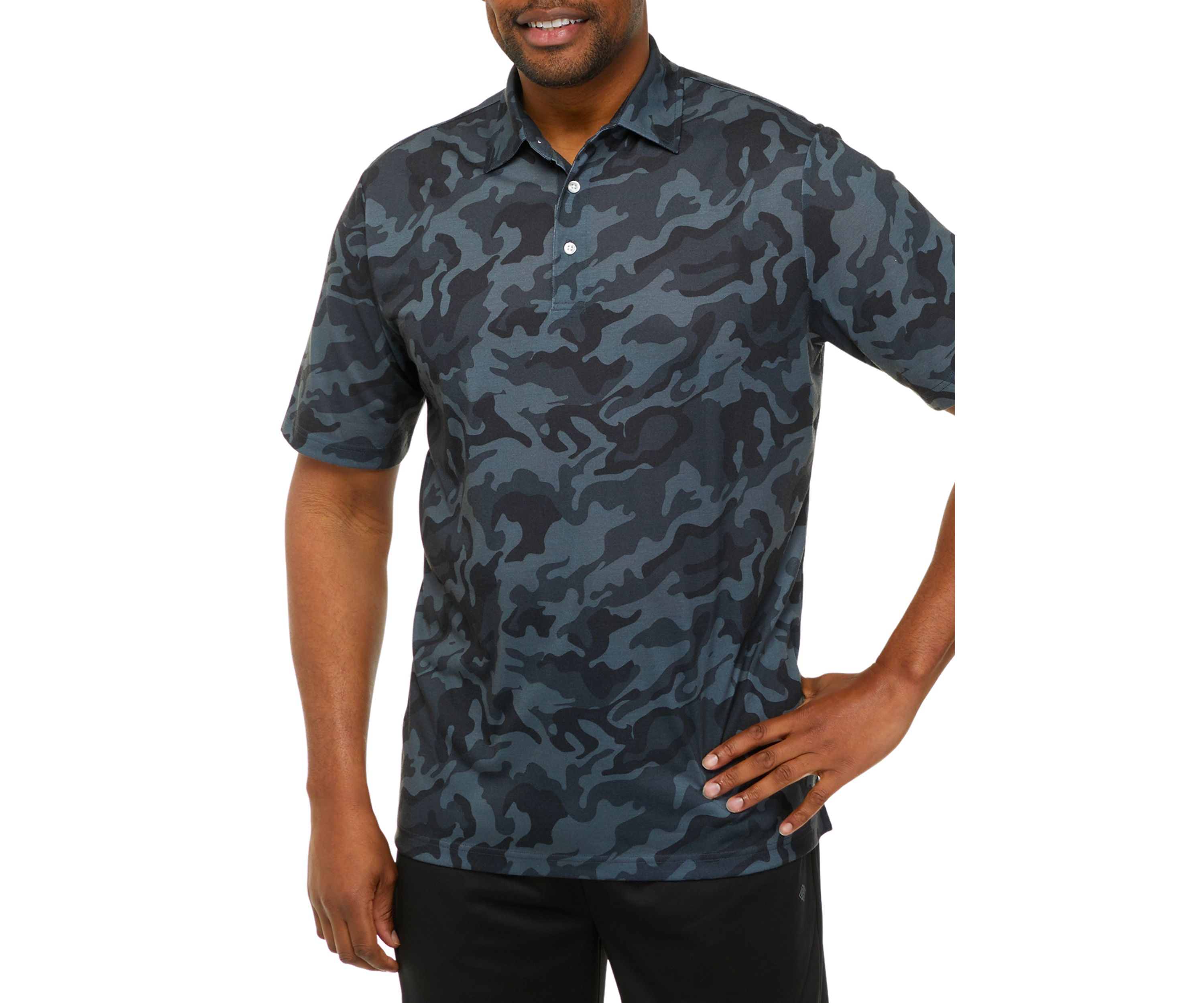 Big & Tall Brushed Printed Polo 