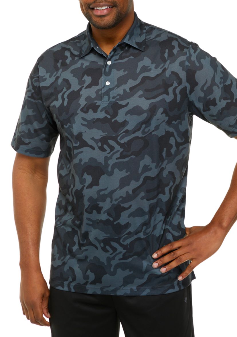 Big & Tall Brushed Printed Polo 