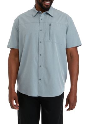 ZELOS Big & Tall Short Sleeve Woven Hybrid Shirt | belk