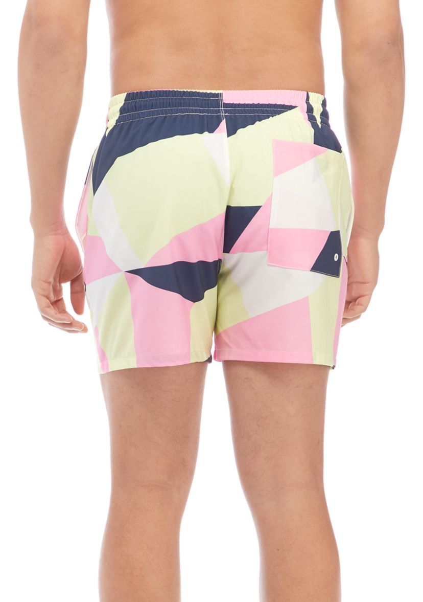 Color Block Woven Swim Trunks 