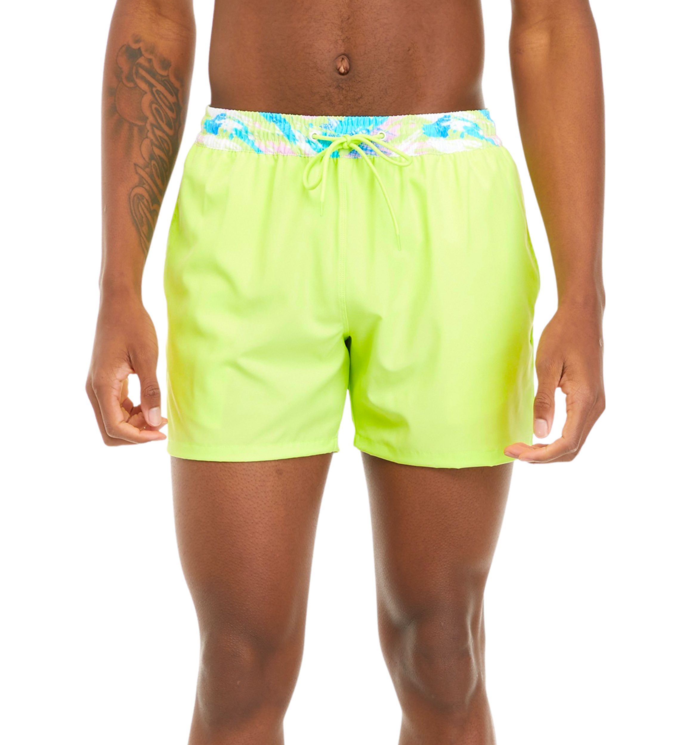 Printed Waistband Swim Trunks 
