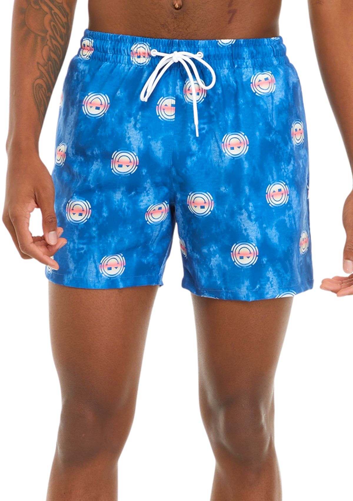 Smiley Graphic Swim Trunks 