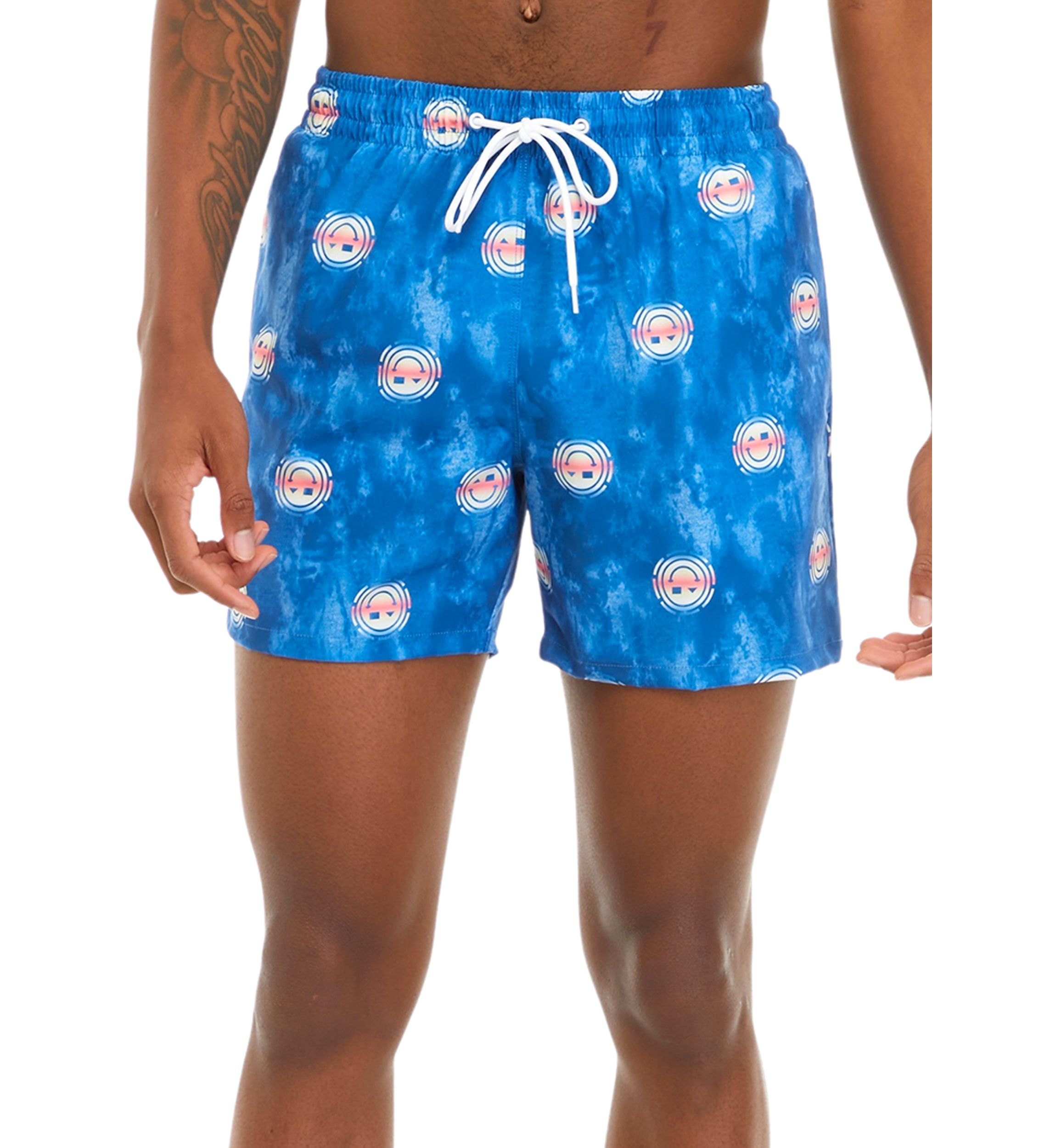 Smiley Graphic Swim Trunks 