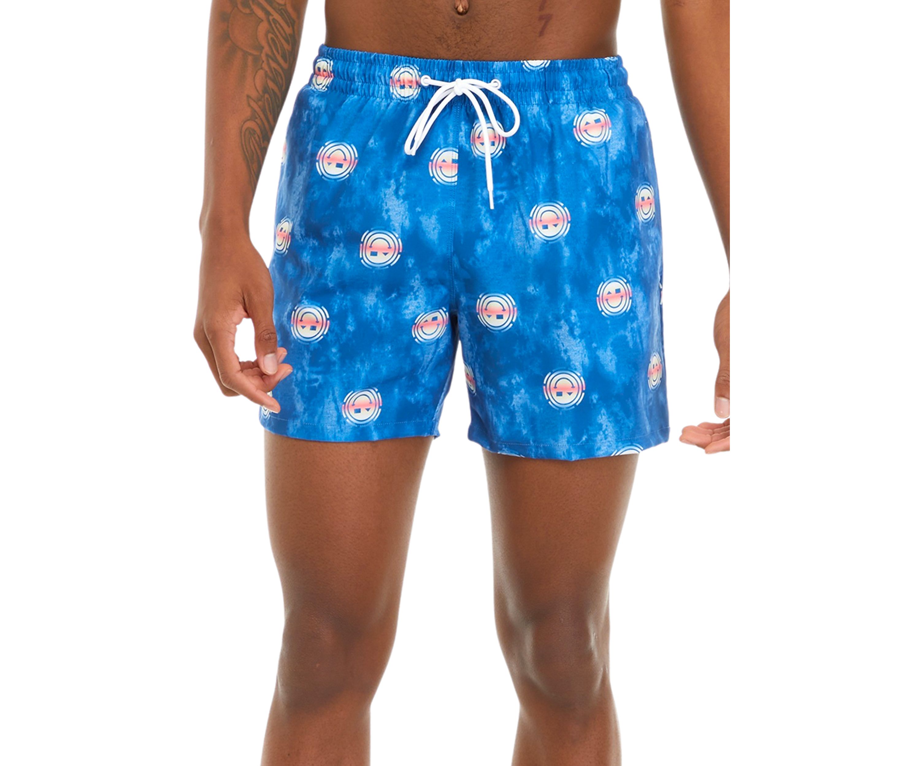 Smiley Graphic Swim Trunks 