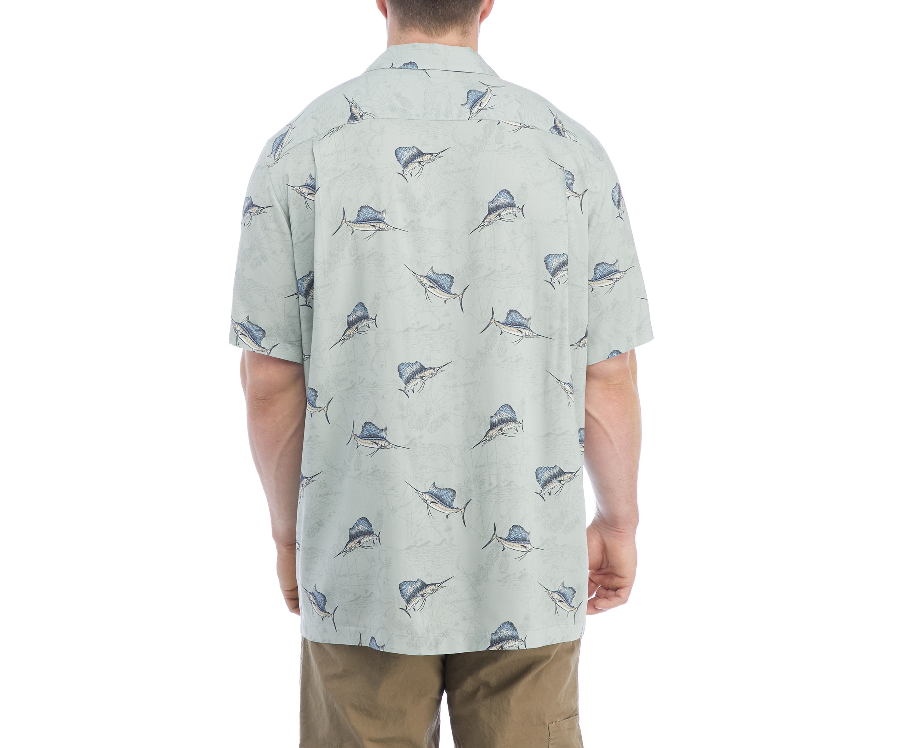 Big & Tall Short Sleeve Iron Gray Button-Down Shirt 