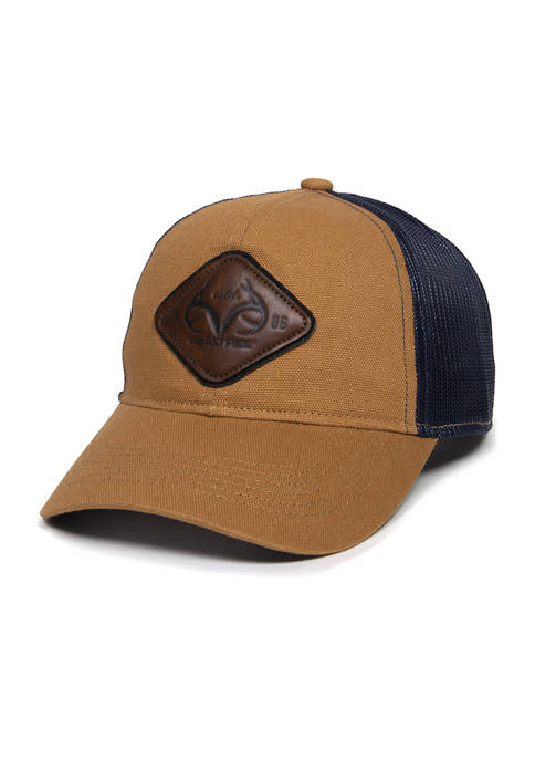 Realtree Leather Patch On Canvas Hat