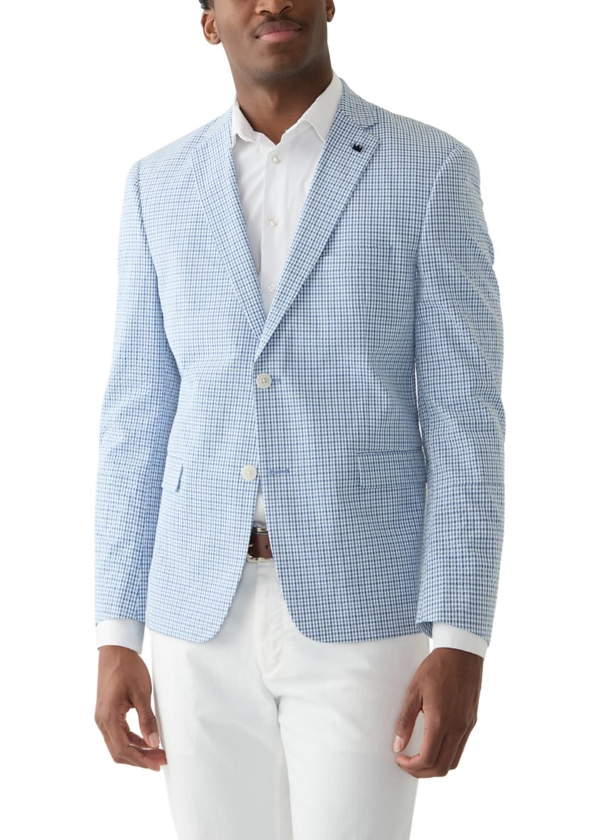 Chambray Seersucker Check Suit Separate Jacket