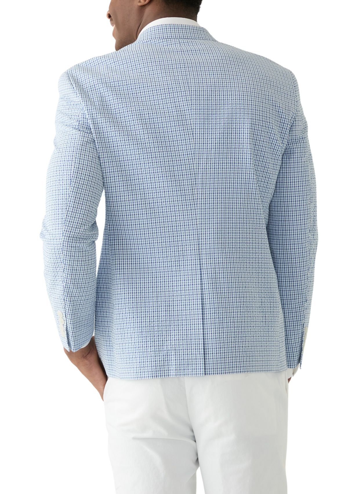 Chambray Seersucker Check Suit Separate Jacket