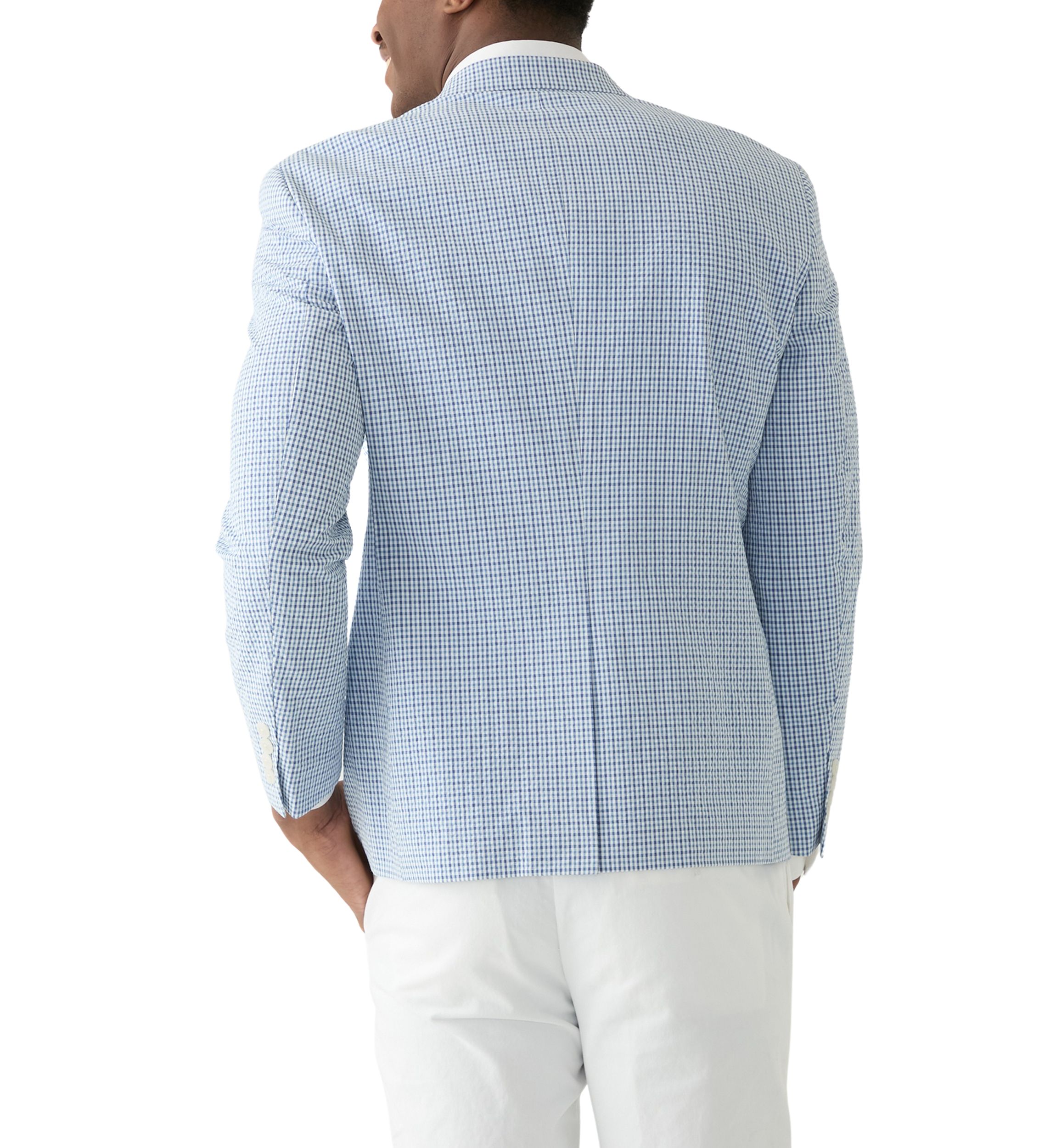 Chambray Seersucker Check Suit Separate Jacket