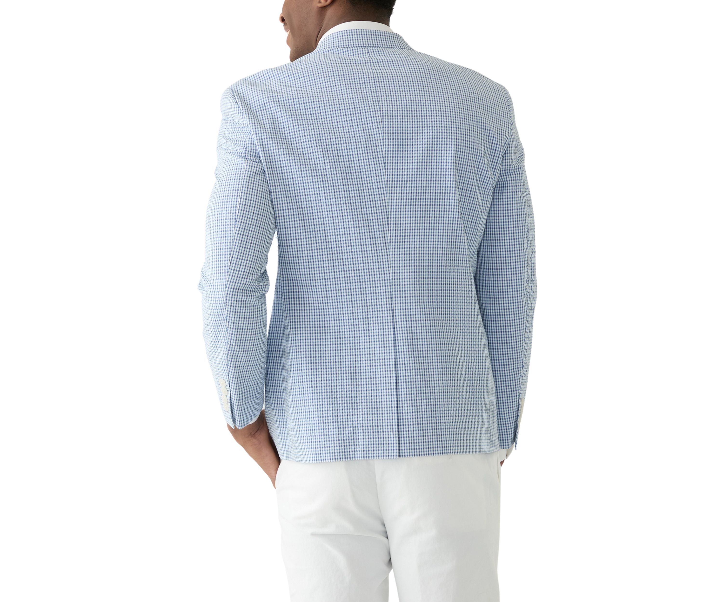 Chambray Seersucker Check Suit Separate Jacket