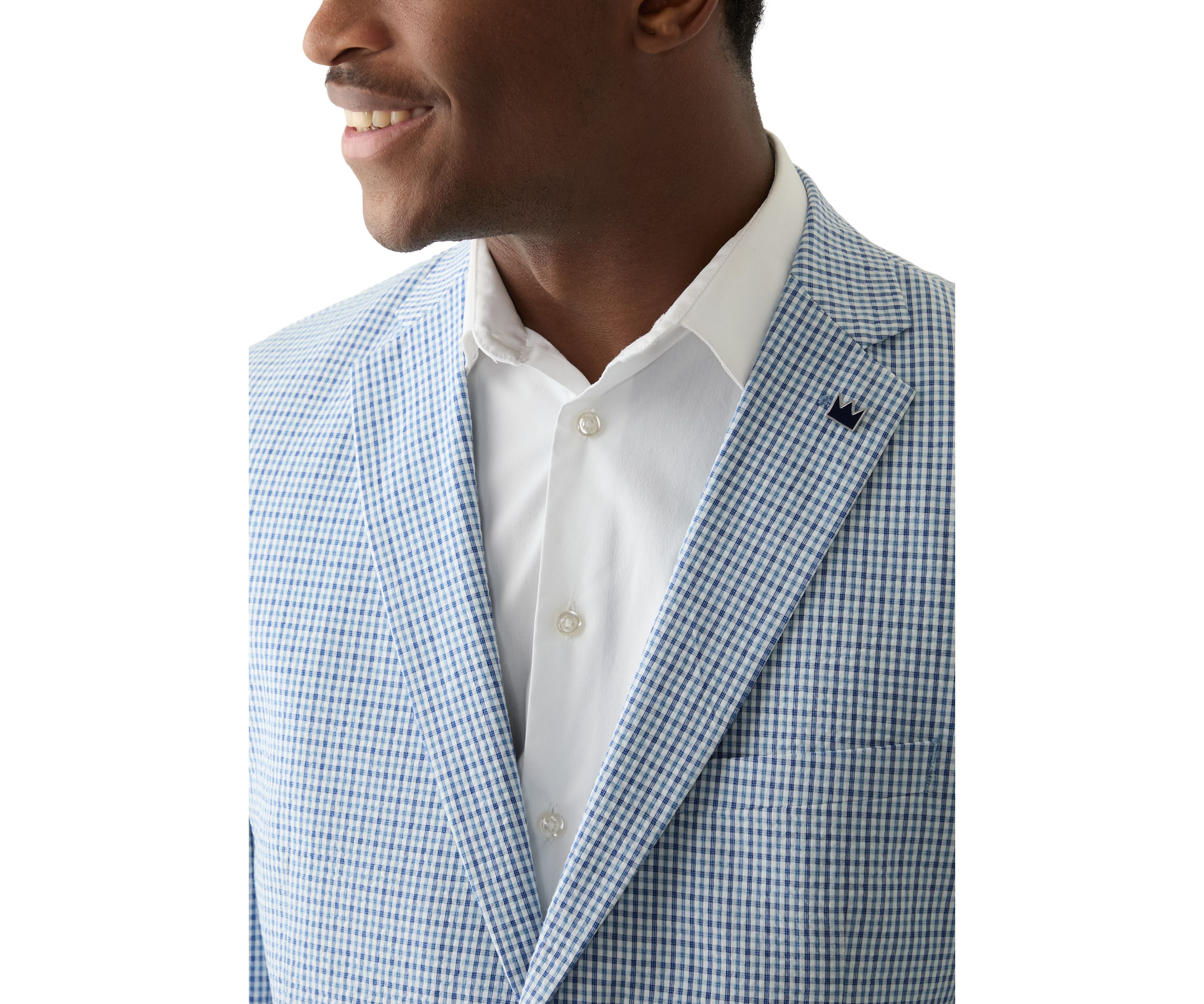 Chambray Seersucker Check Suit Separate Jacket