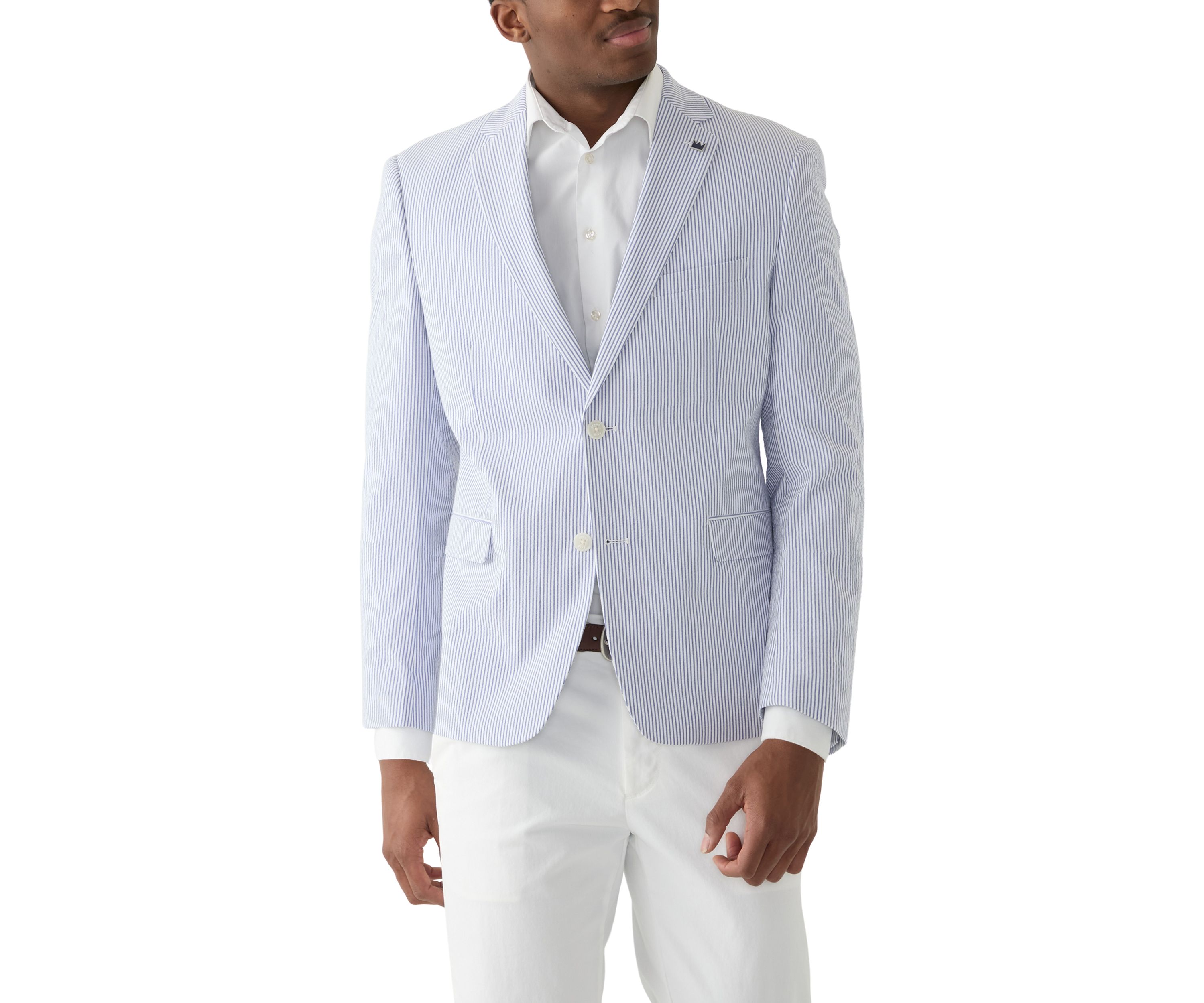 Chambray Seersucker Stripe Suit Separate Jacket