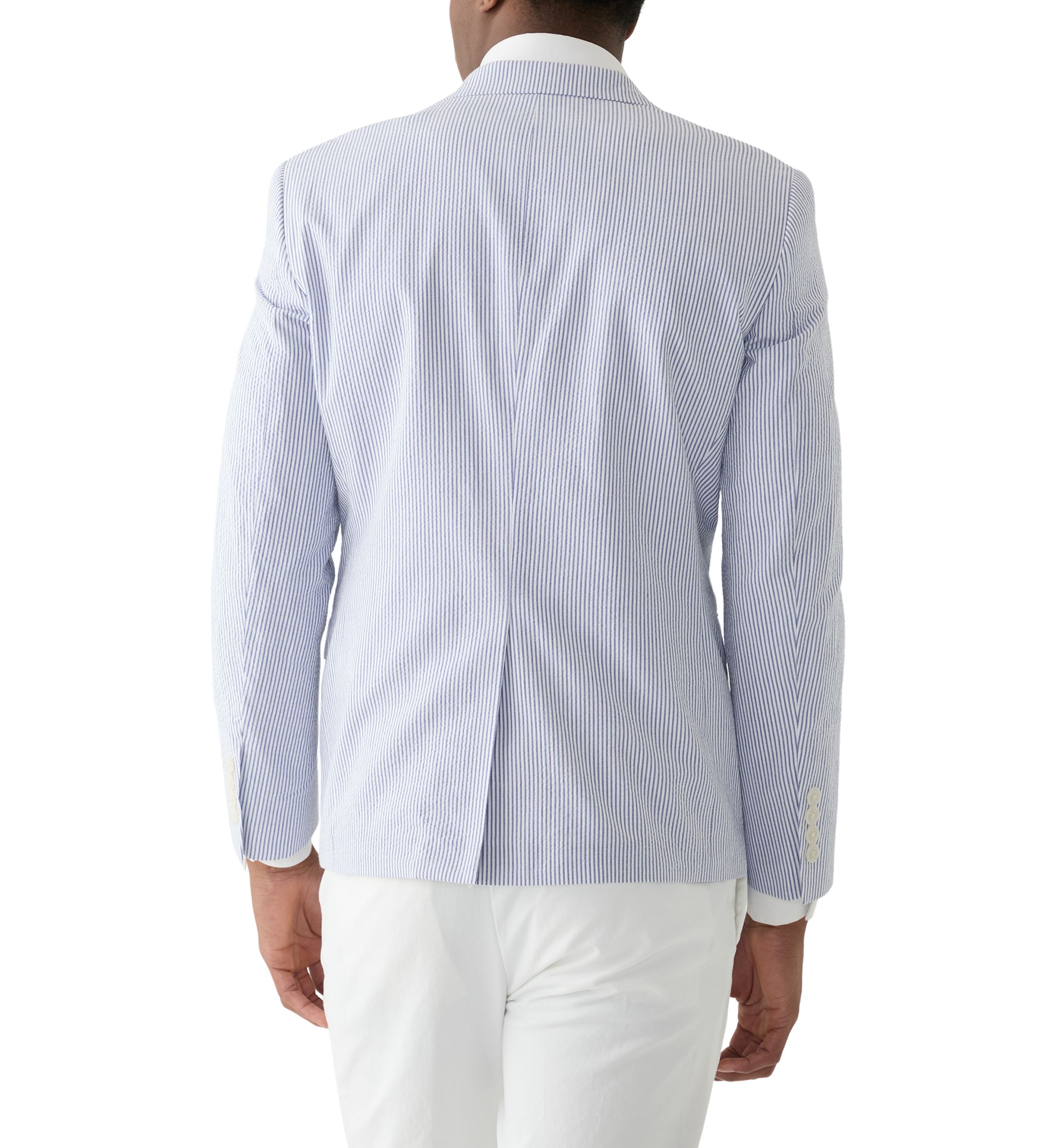 Chambray Seersucker Stripe Suit Separate Jacket
