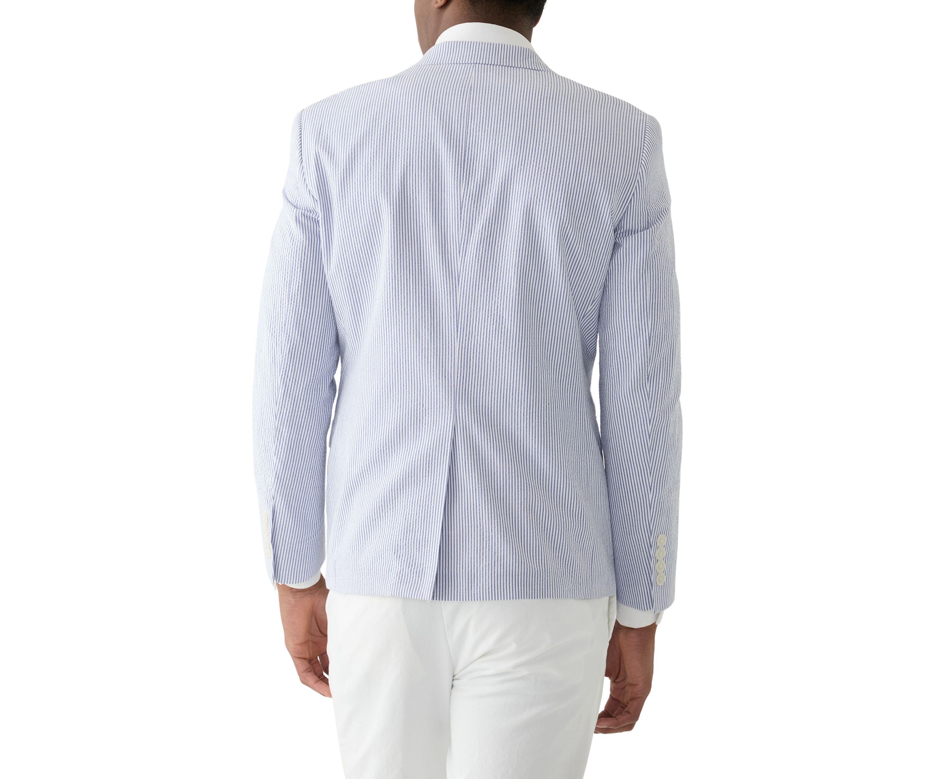 Chambray Seersucker Stripe Suit Separate Jacket