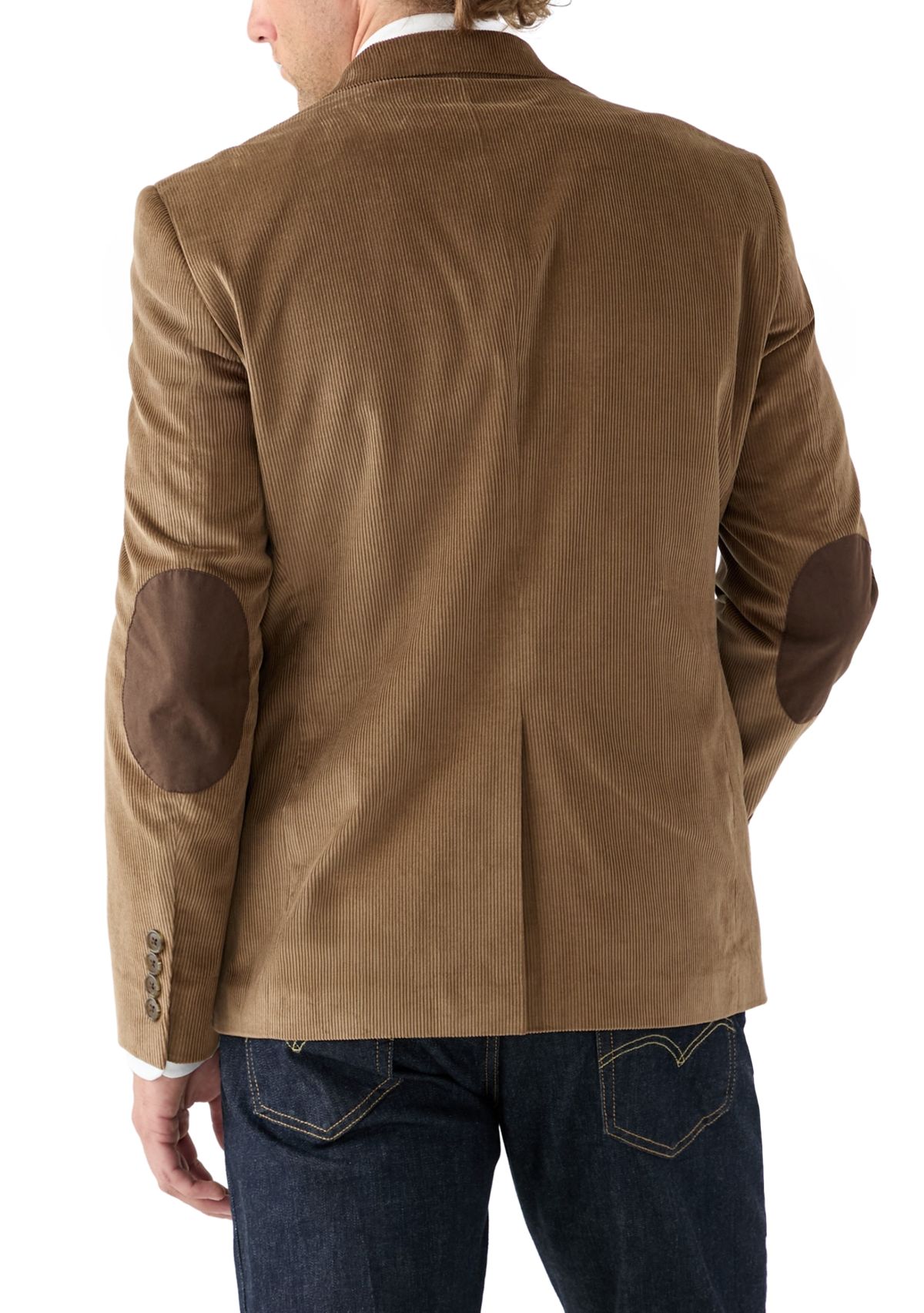 Mens Corduroy Sport Coat with Faux Suede Elbow Patch