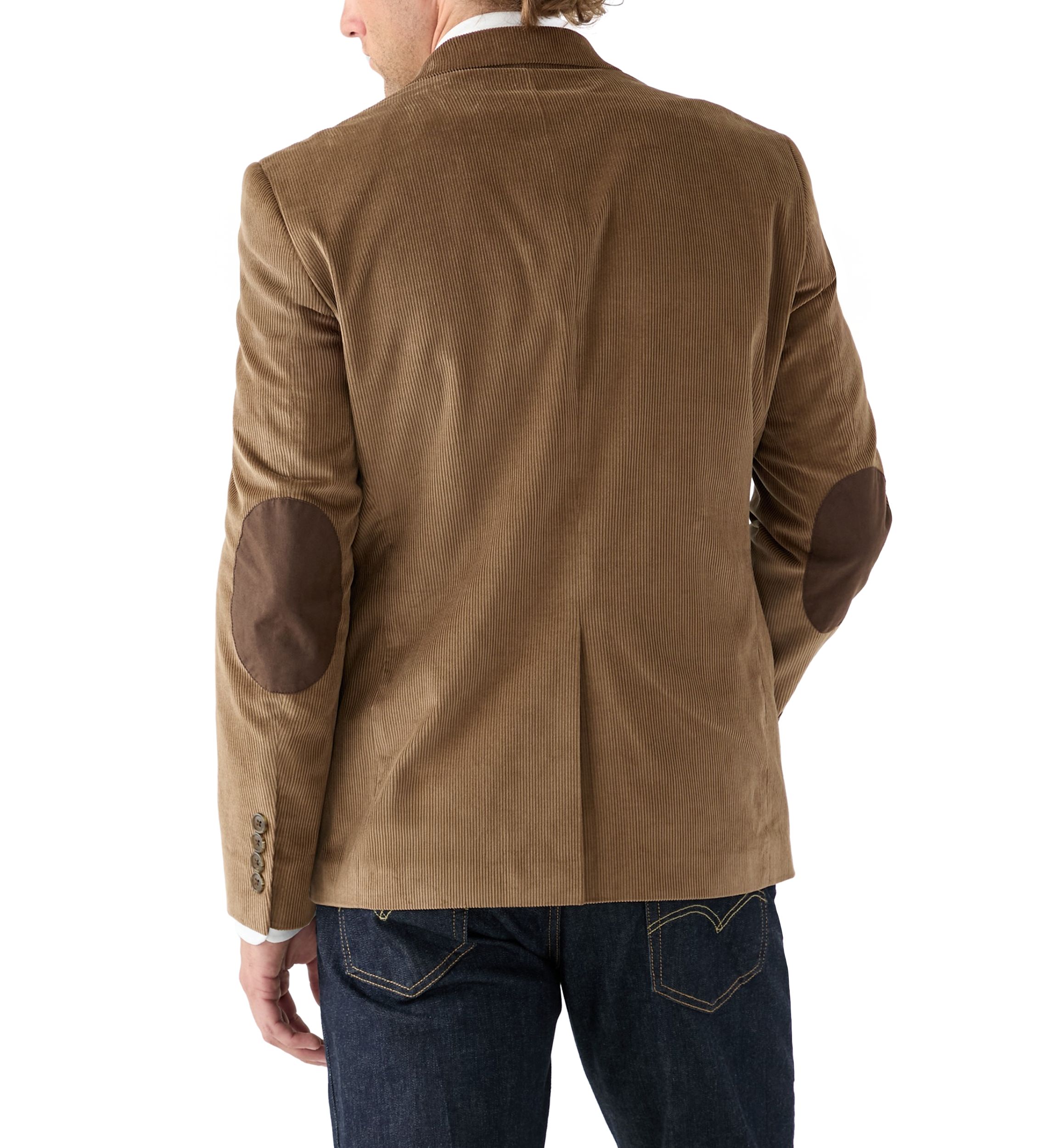Mens Corduroy Sport Coat with Faux Suede Elbow Patch