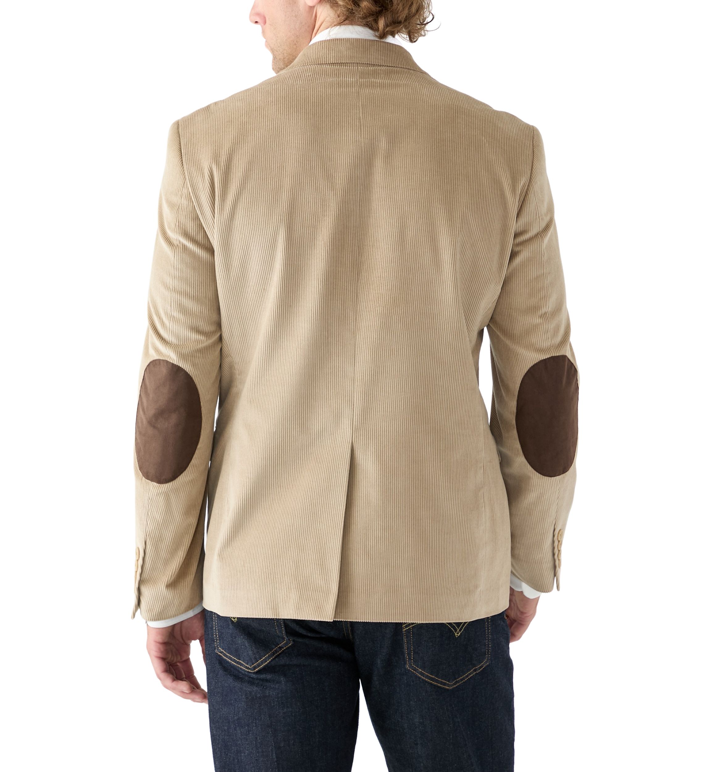 Mens Corduroy Sport Coat with Faux Suede Elbow Patch