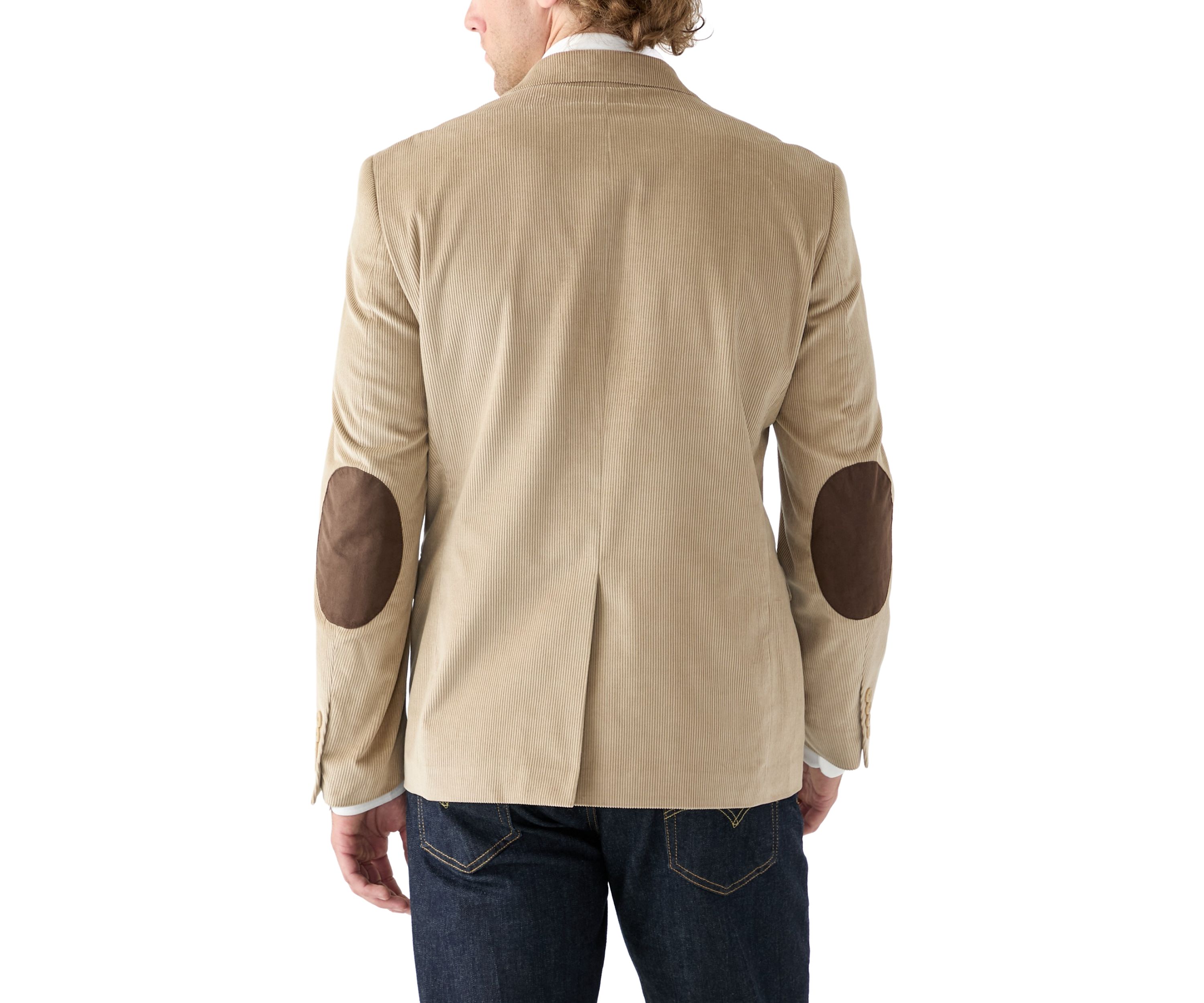 Mens Corduroy Sport Coat with Faux Suede Elbow Patch