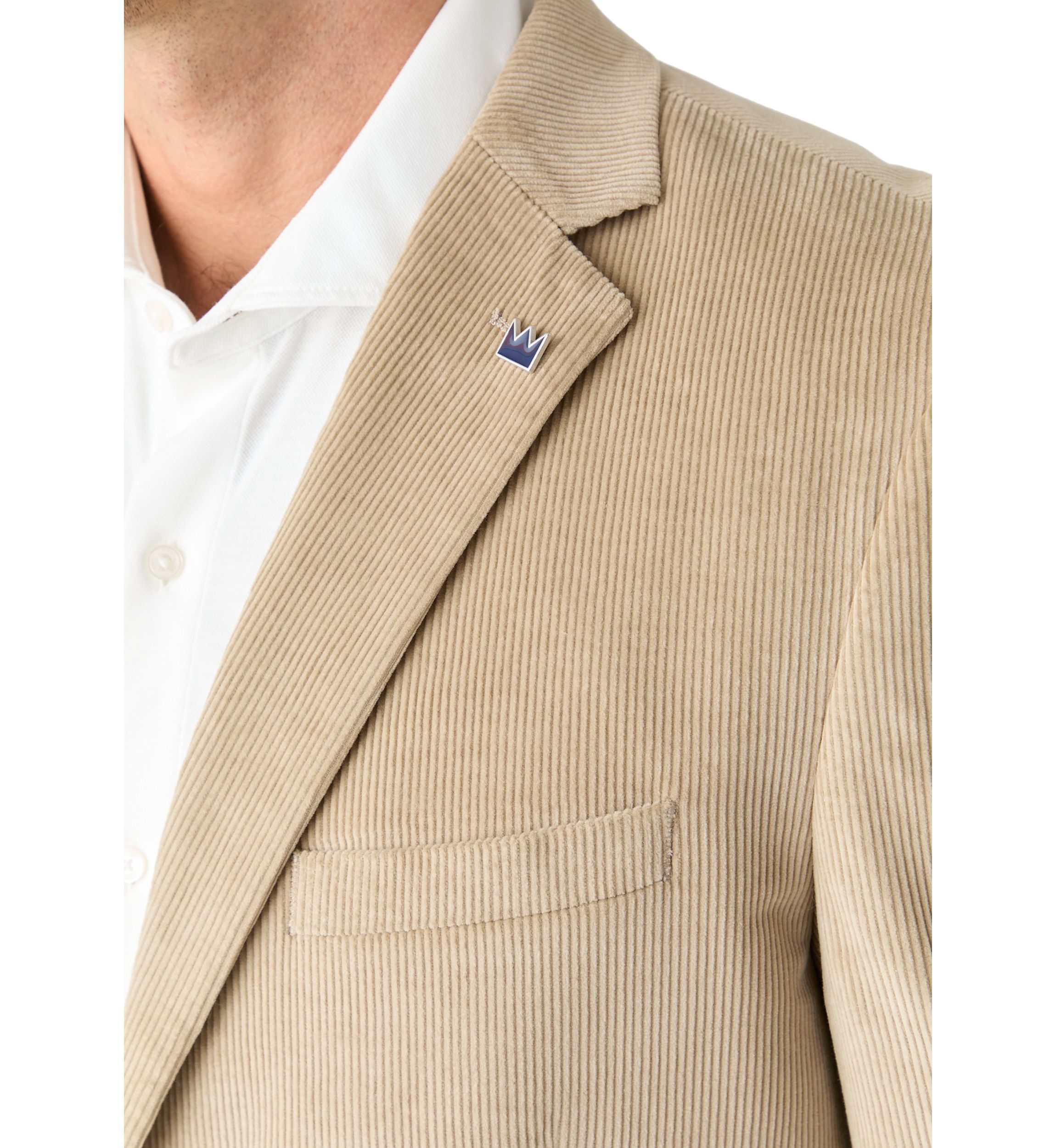 Mens Corduroy Sport Coat with Faux Suede Elbow Patch