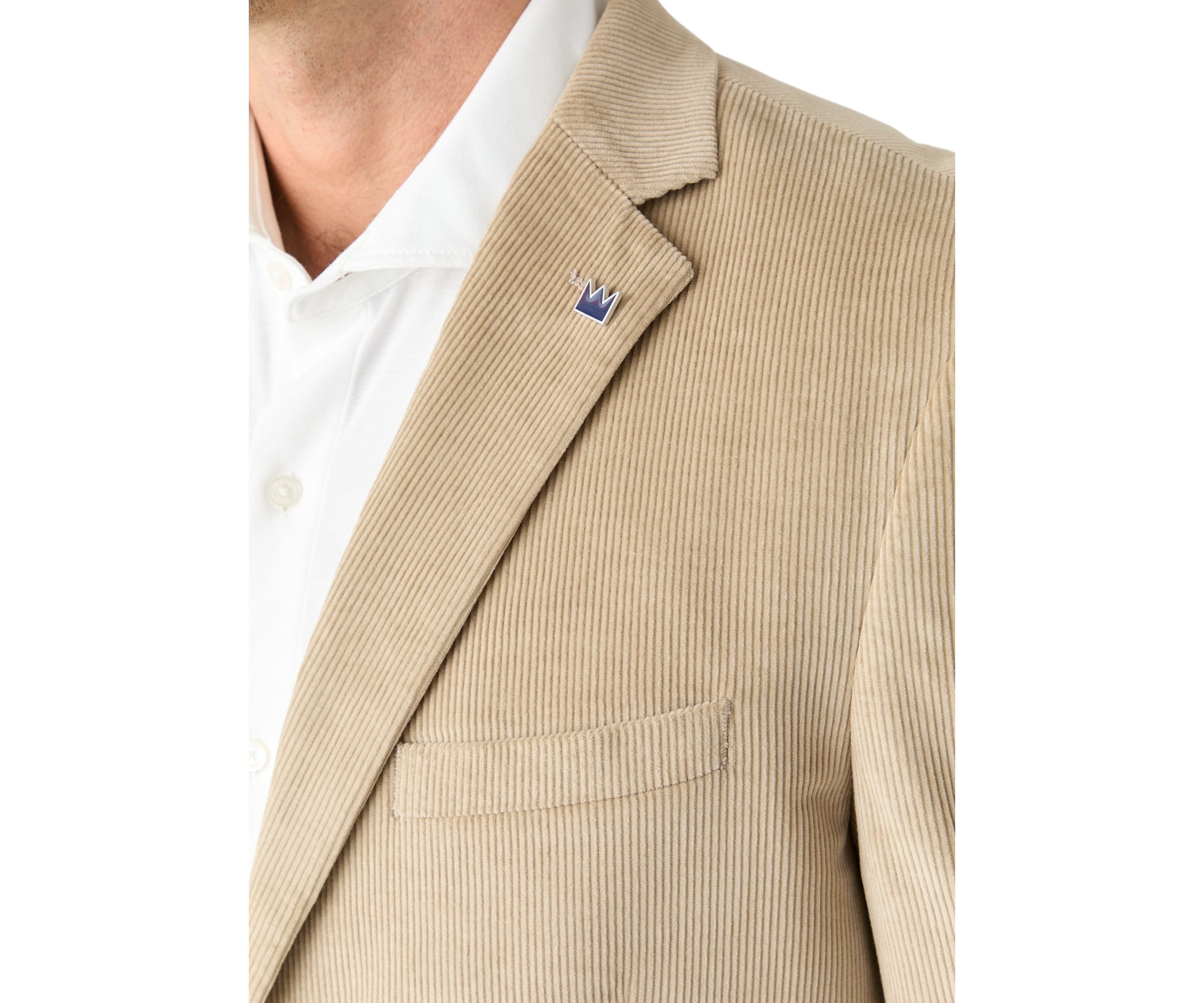 Mens Corduroy Sport Coat with Faux Suede Elbow Patch