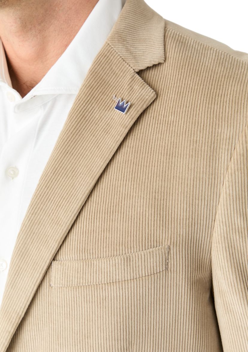 Mens Corduroy Sport Coat with Faux Suede Elbow Patch