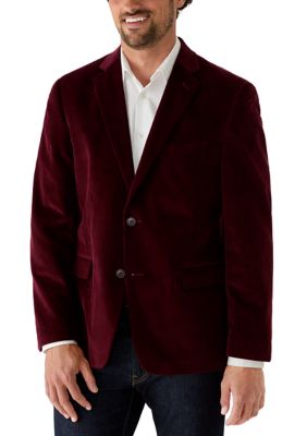 Crown & Ivy Men's Corduroy Sport Coat, Burgundy, 46 Regular
