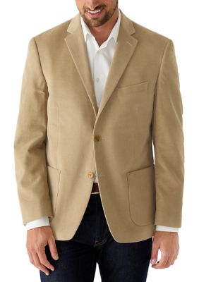 Crown & Ivy Men's Corduroy Elbow Patch Sport Coat, Tan, 42 Short