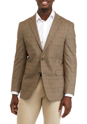 Plaid Sport Coat with Elbow Patches