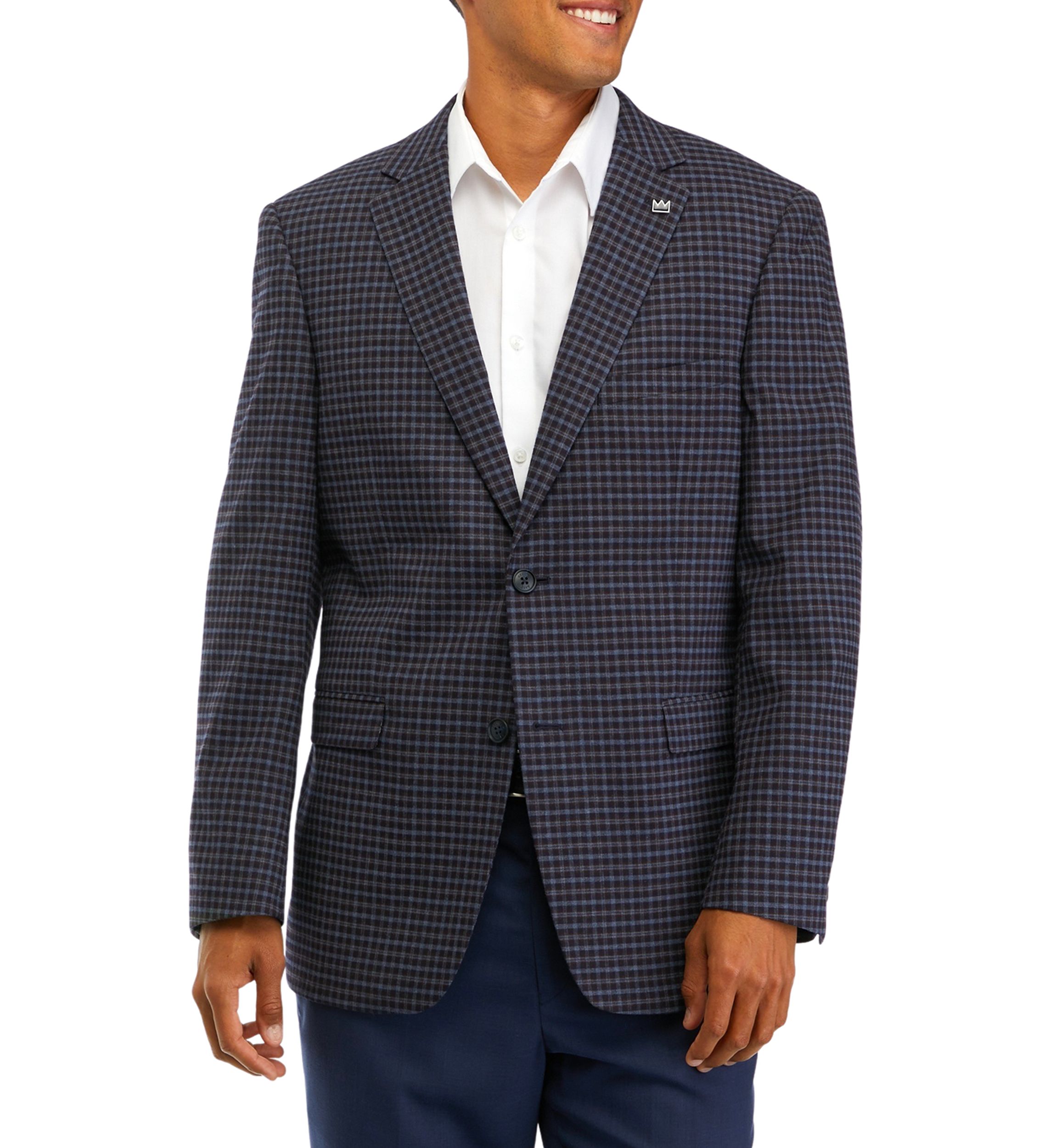 Check Faux Suede Sportcoat