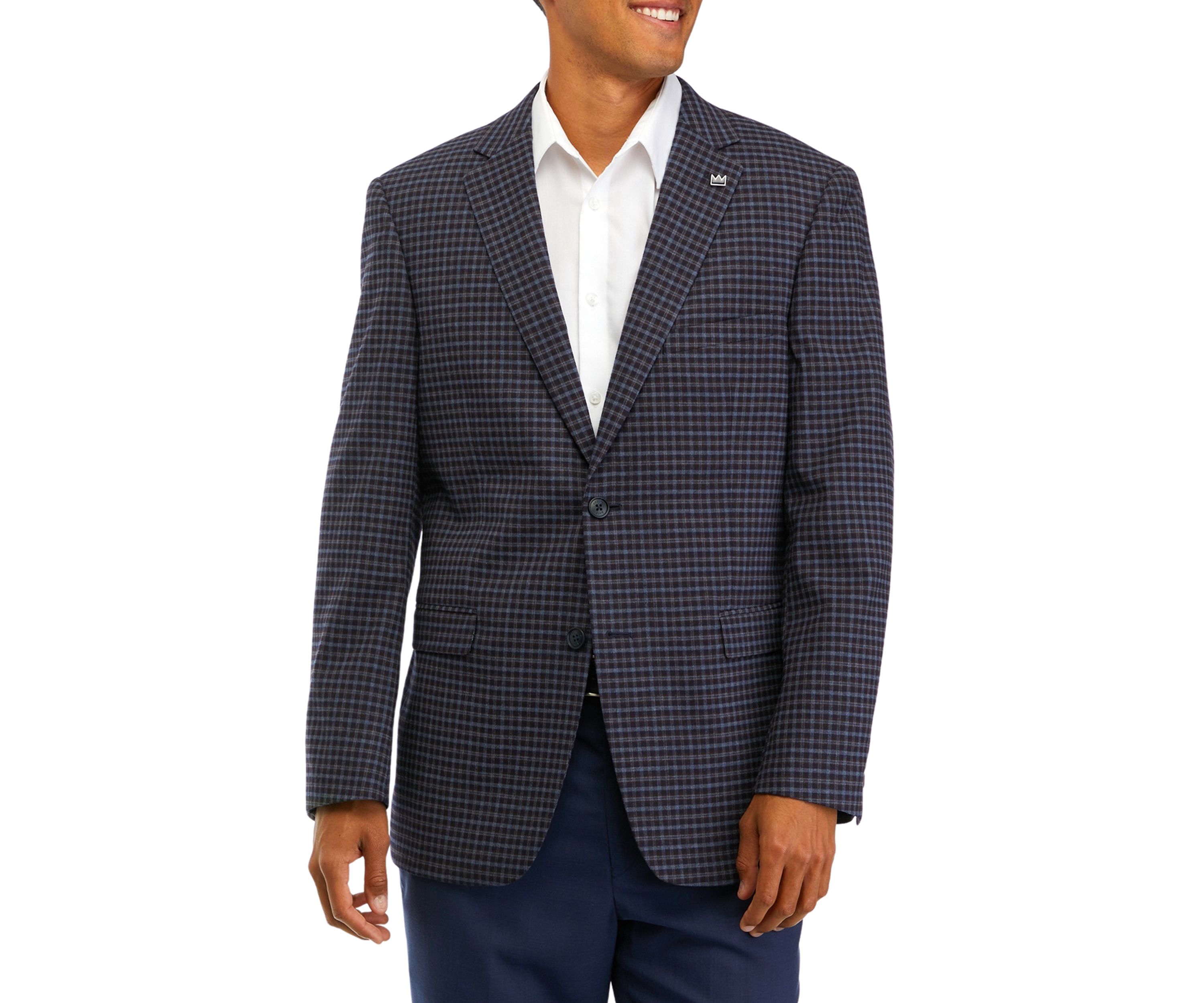 Check Faux Suede Sportcoat