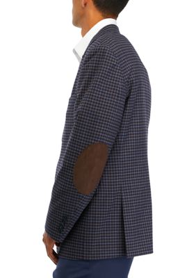 Check Faux Suede Sportcoat