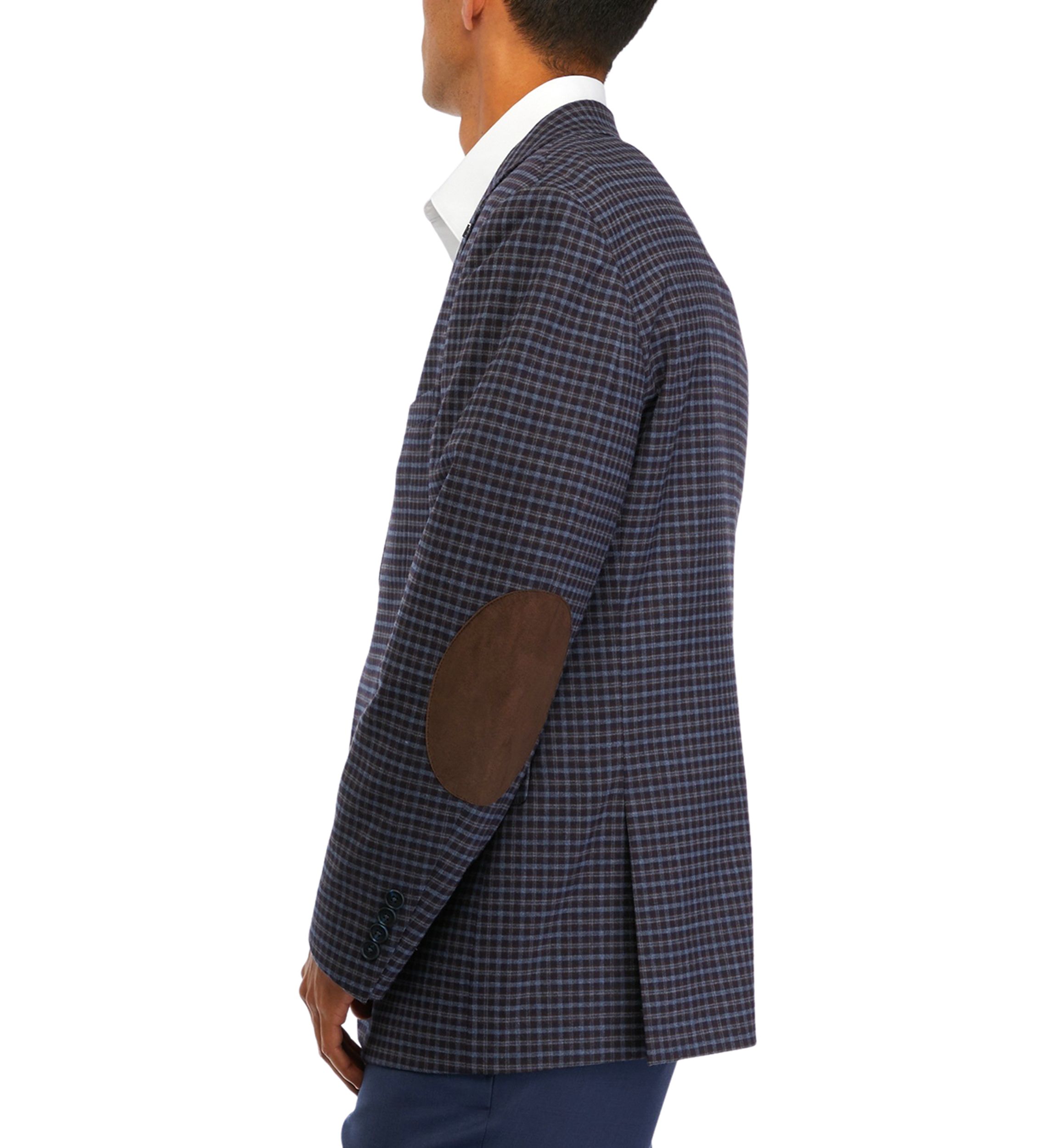 Check Faux Suede Sportcoat