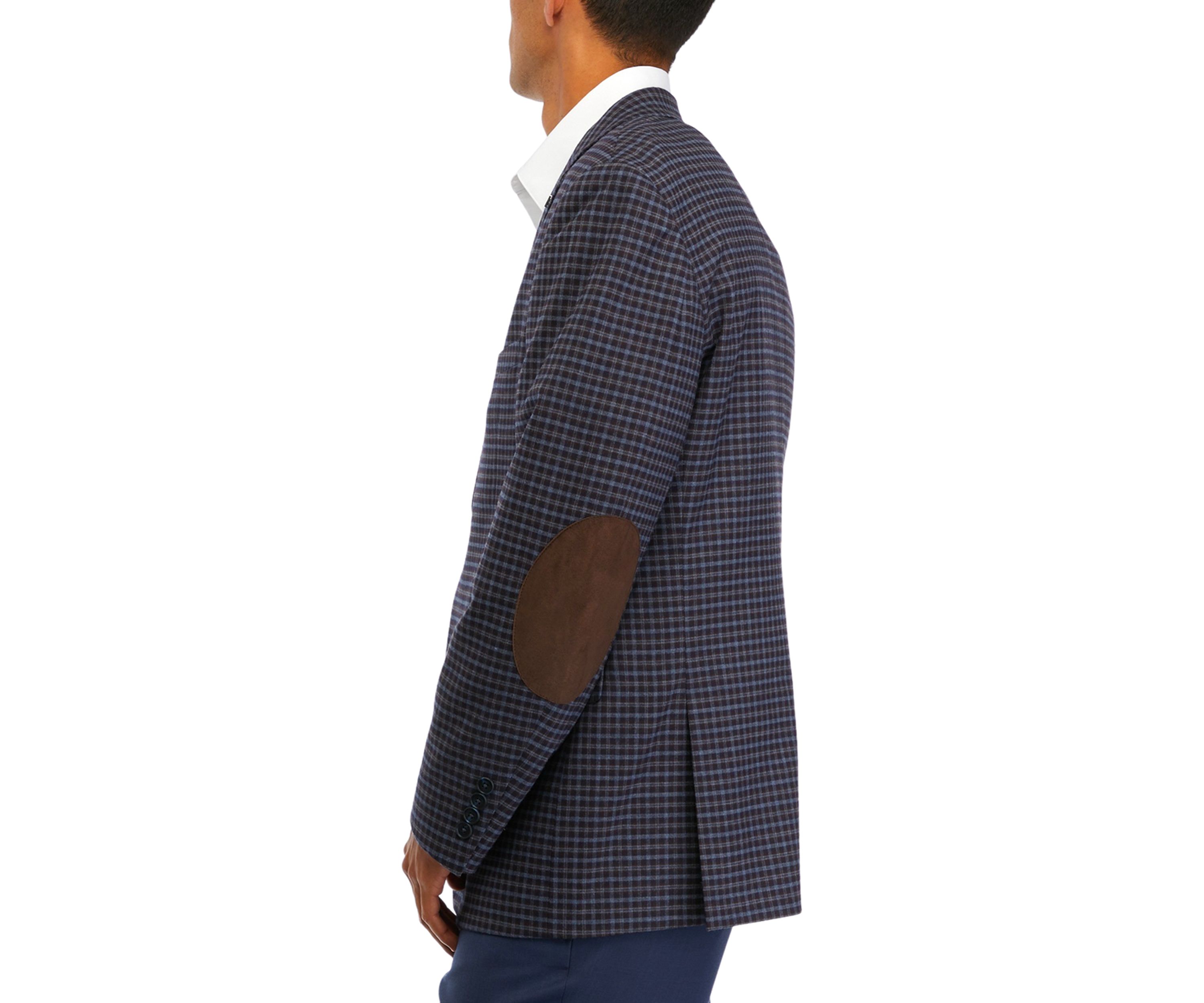 Check Faux Suede Sportcoat