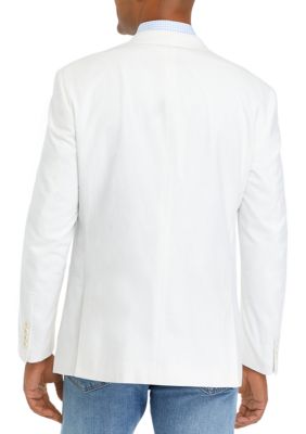 White Linen Solid Sportcoat