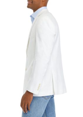 White Linen Solid Sportcoat