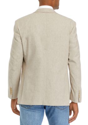 Tan Solid Linen Sportcoat