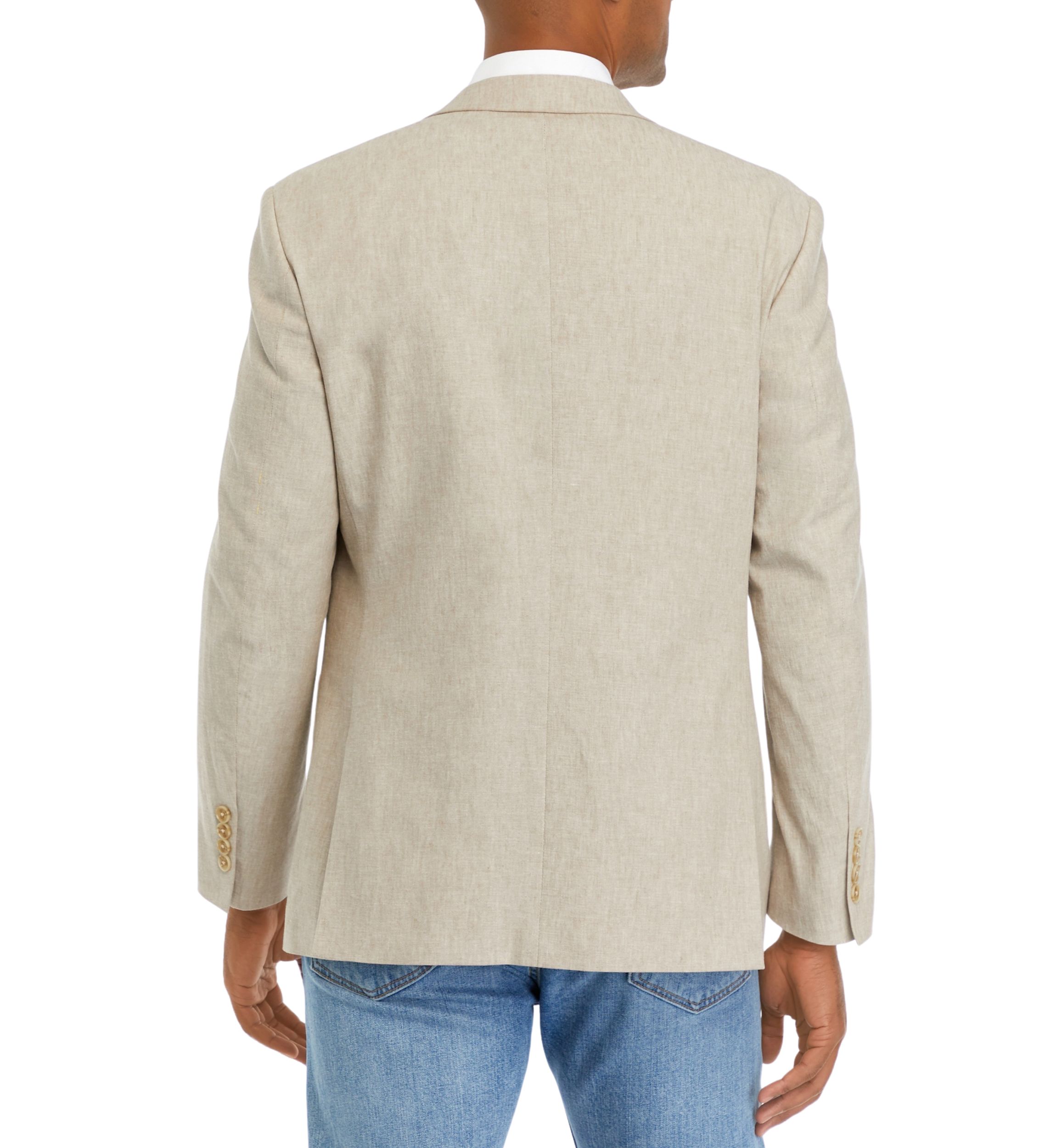 Tan Solid Linen Sportcoat