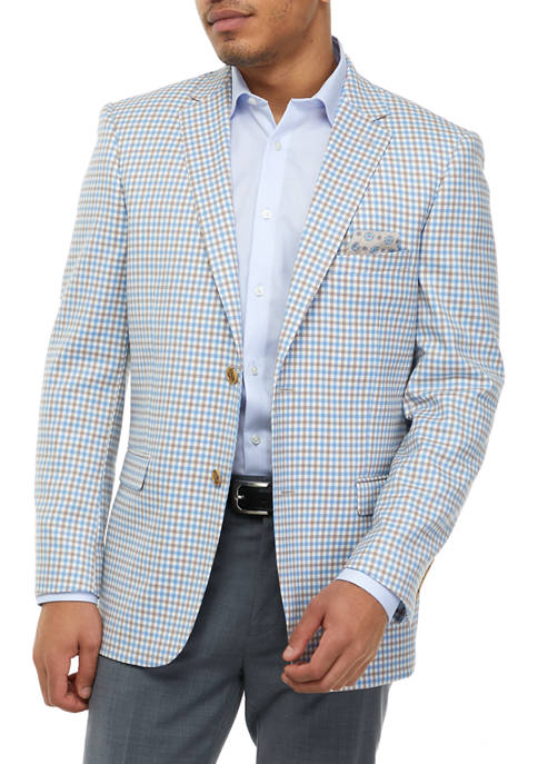 Crown & Ivy™ Tan and Blue Check Sportcoat