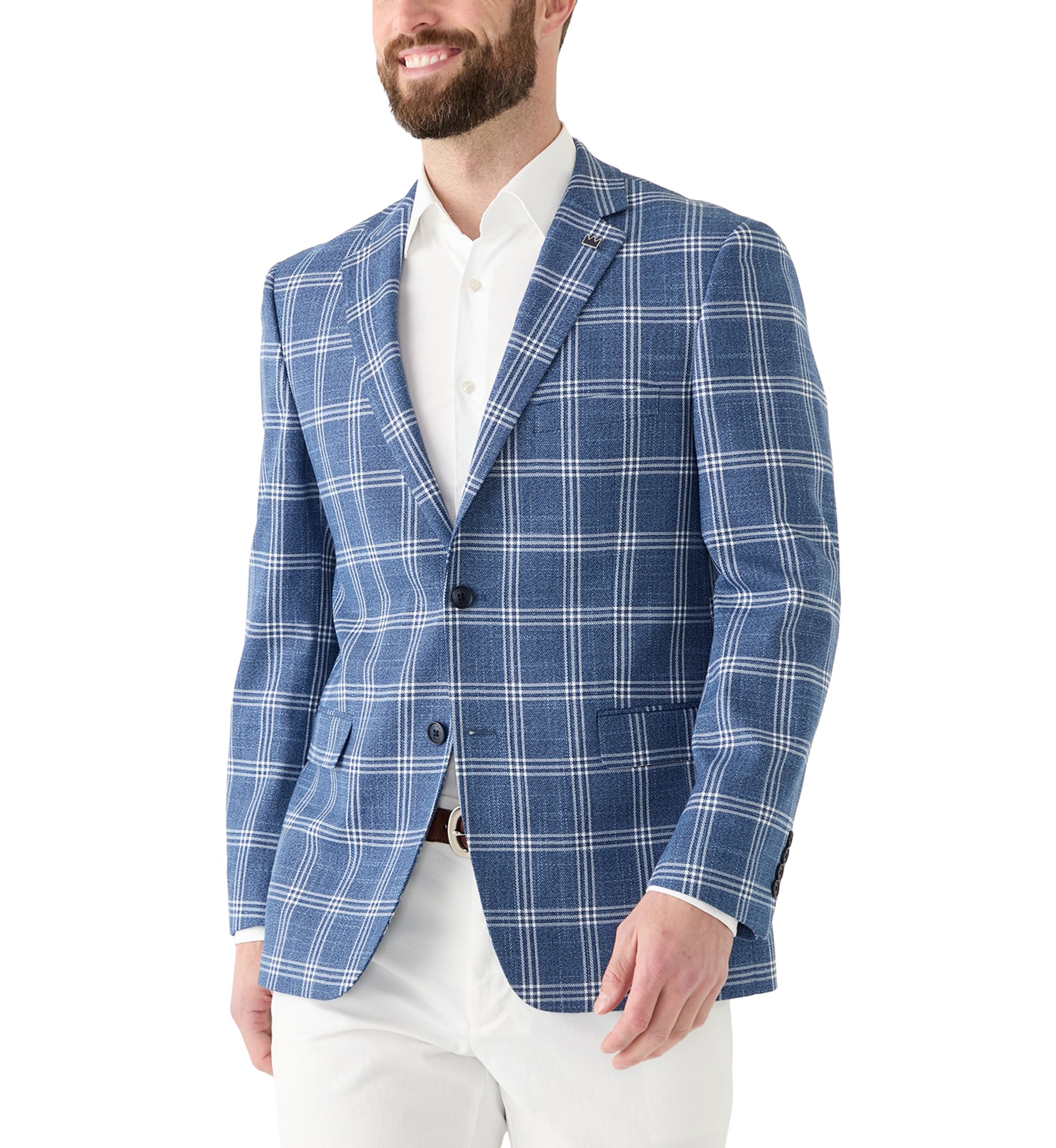 Blue Plaid Suit Jacket