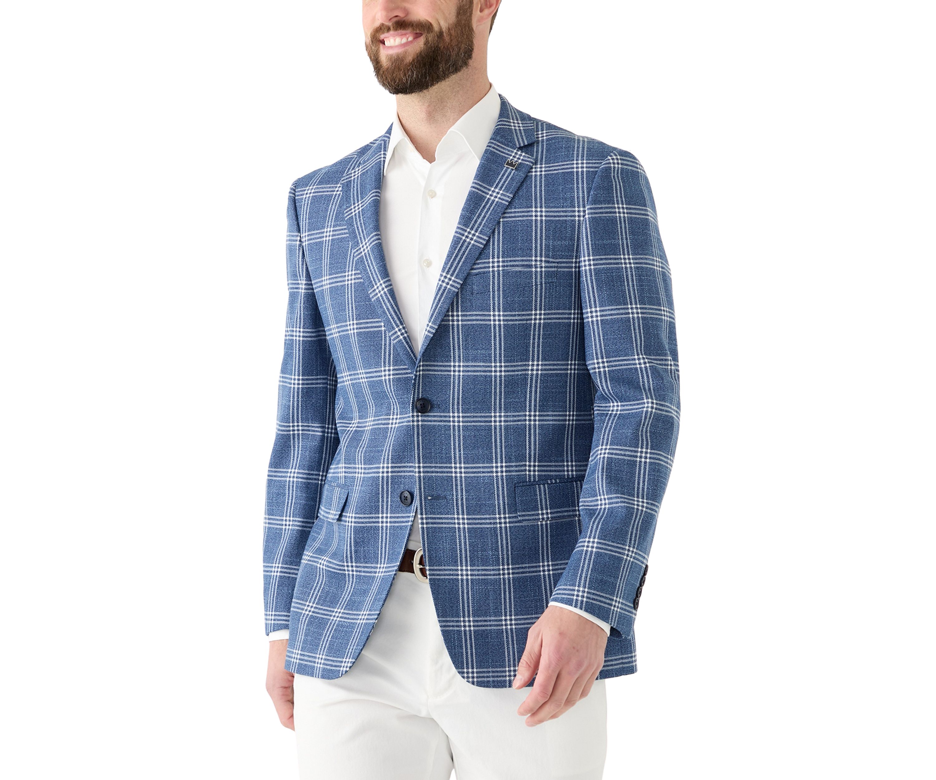 Blue Plaid Suit Jacket