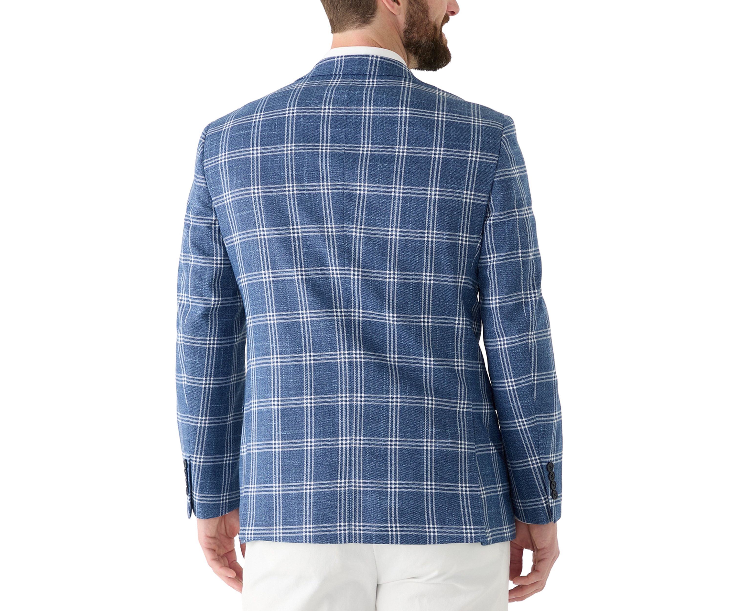 Blue Plaid Suit Jacket