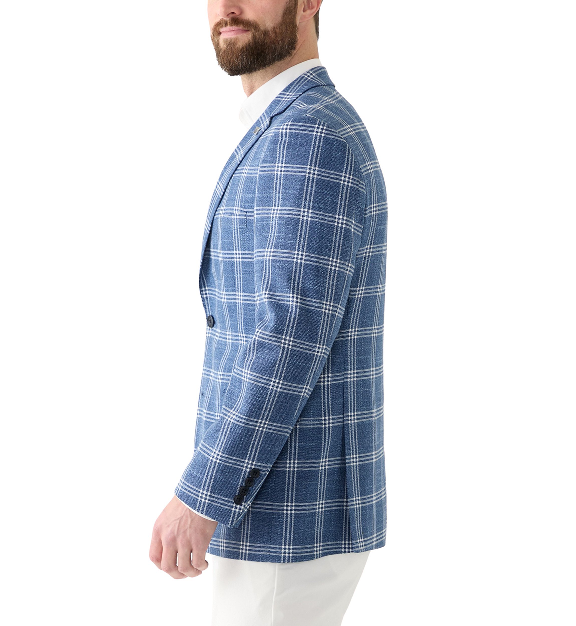 Blue Plaid Suit Jacket