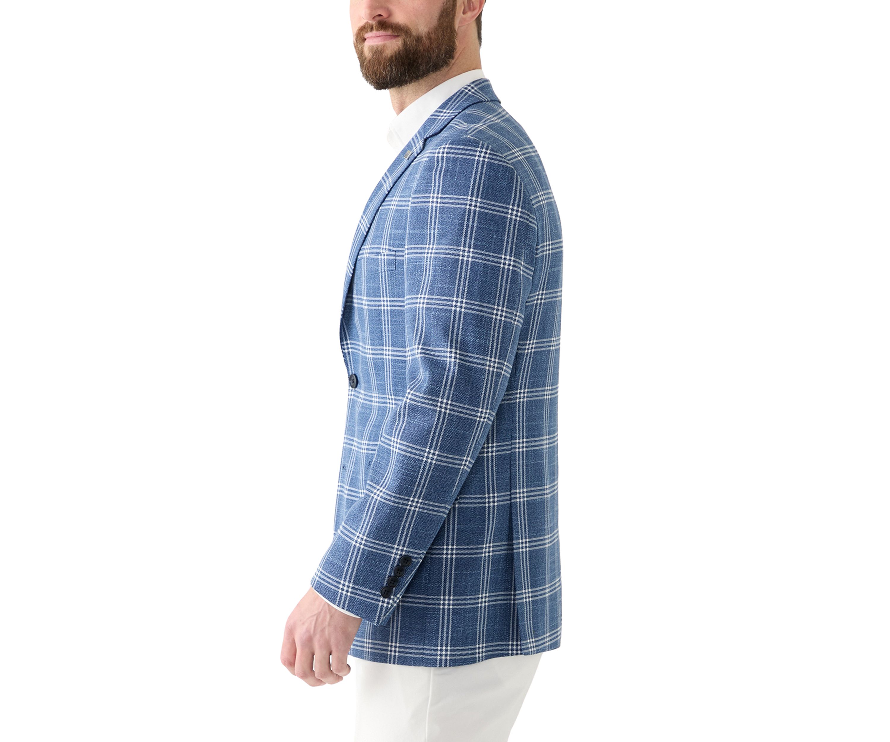 Blue Plaid Suit Jacket
