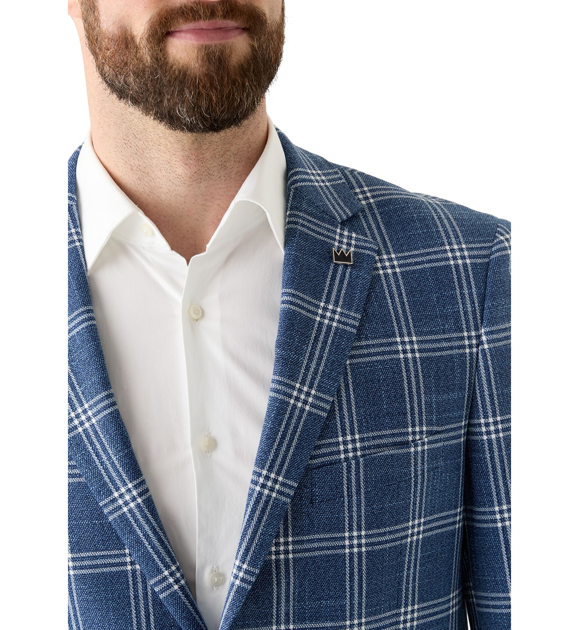 Blue Plaid Suit Jacket