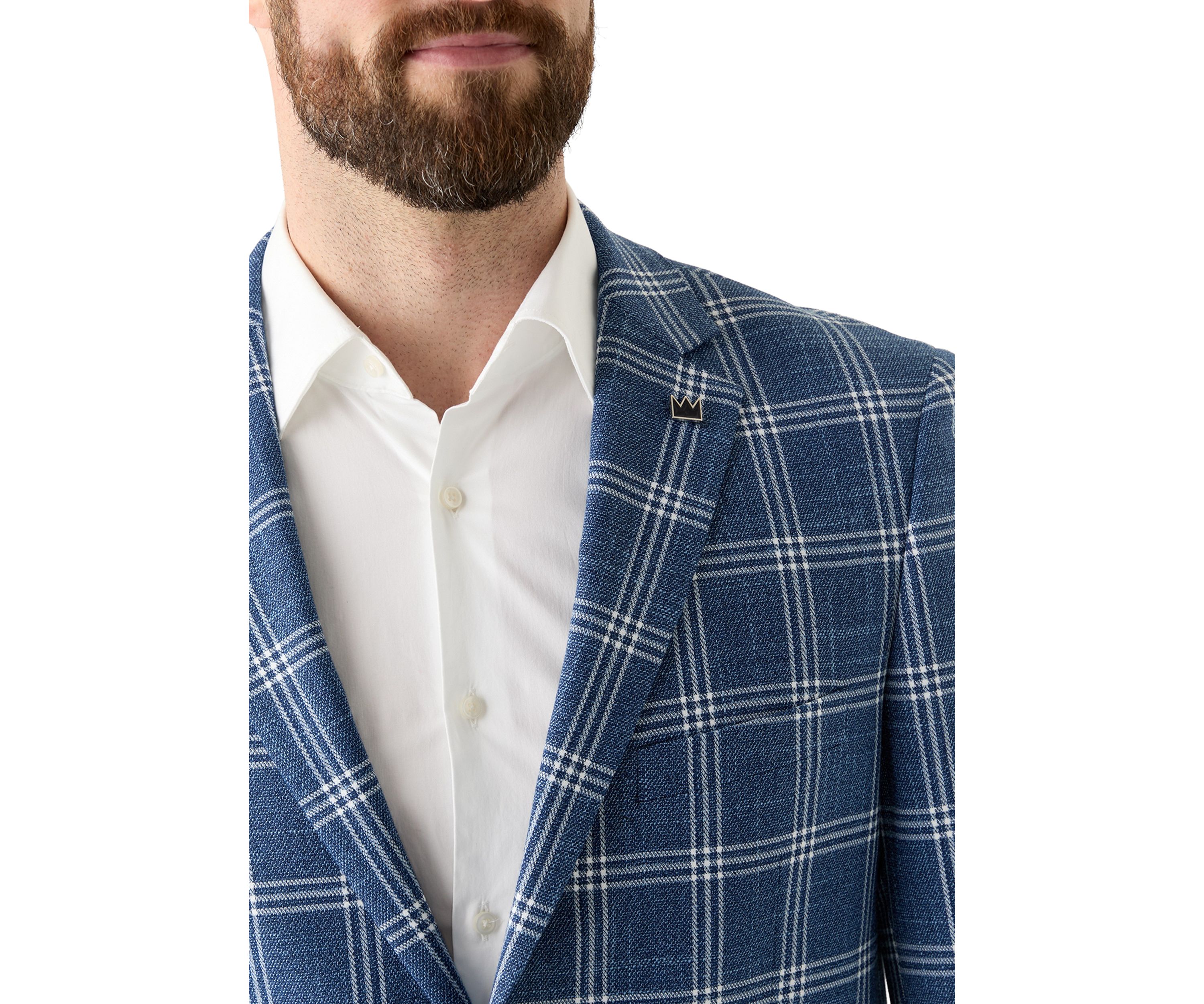 Blue Plaid Suit Jacket
