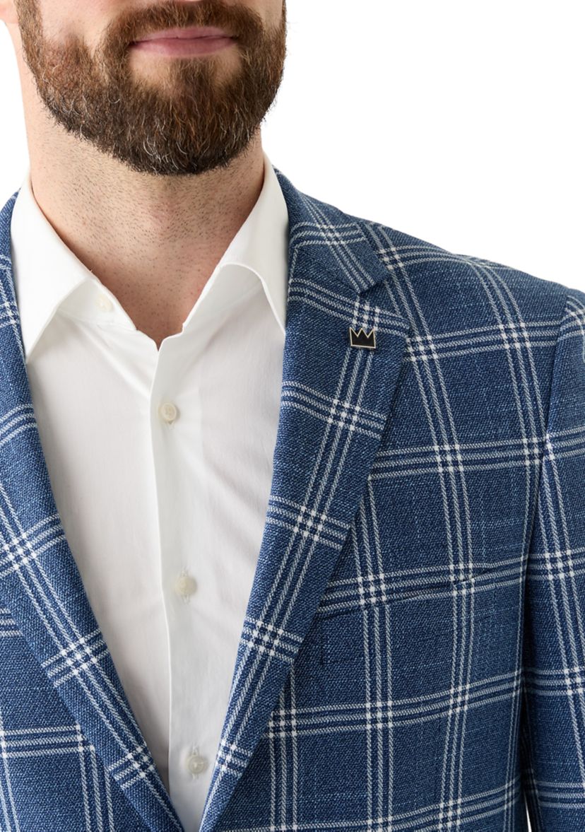 Blue Plaid Suit Jacket